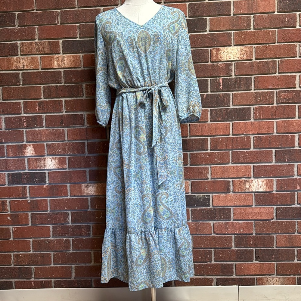 Jane & Delancey Blue Paisley Print Dress Size Medium - Picture 1 of 13